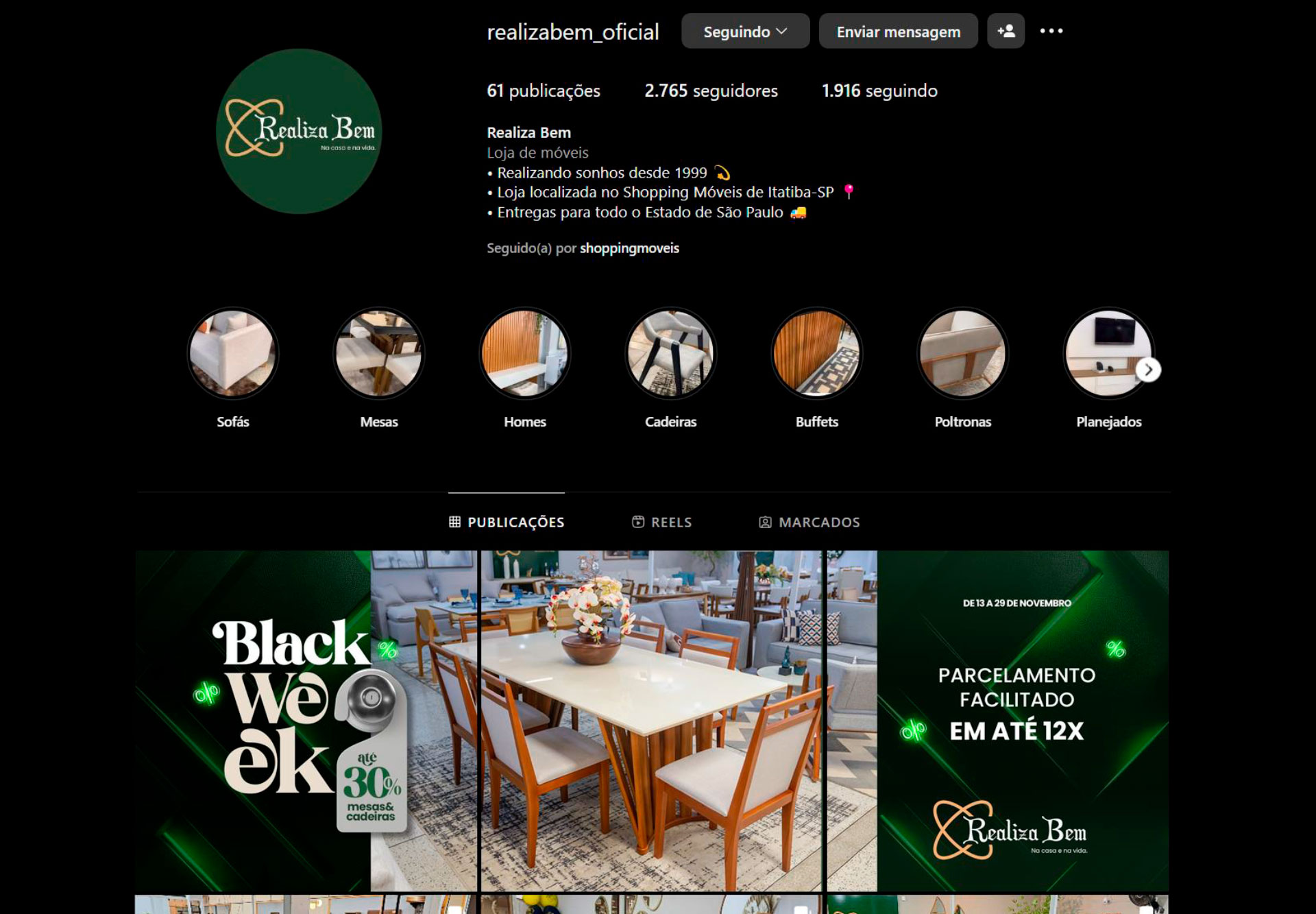 Campanha Black Week e criação de site Realiza Bem